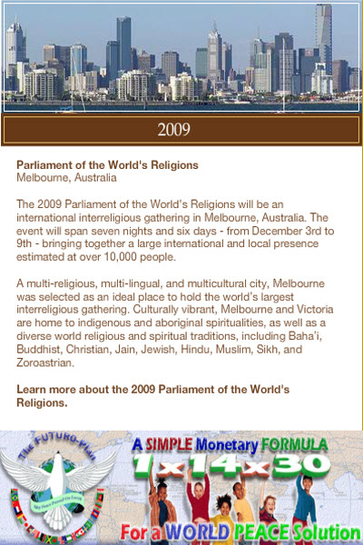 The 6 Musketeers Agency Presents the Parliament of the World's Religions, Melbourne Australia 